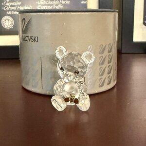 Swarovski Silver Crystal Bear Honey Pot Figurine with Certificate